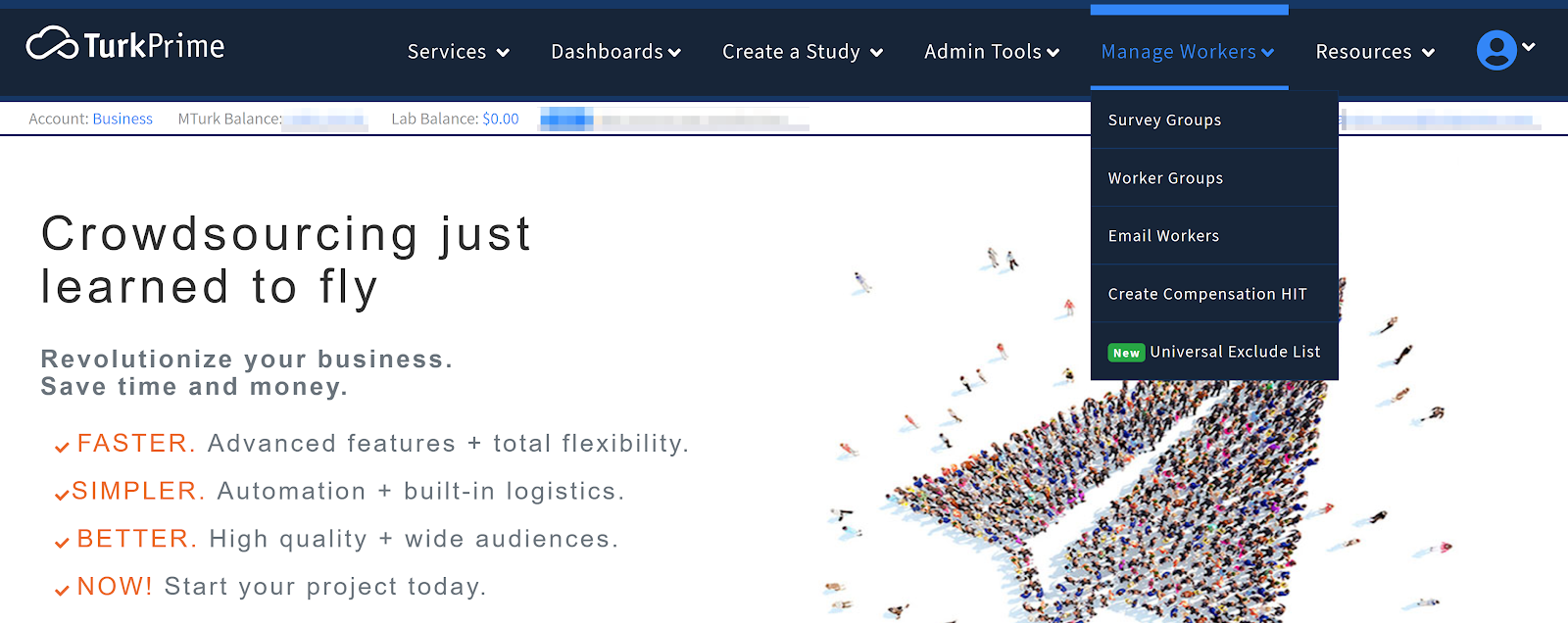 Surevy Groups option in TurkPrime navigation